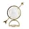White & Gold Aluminum Tabletop Globe in Arrow Stand